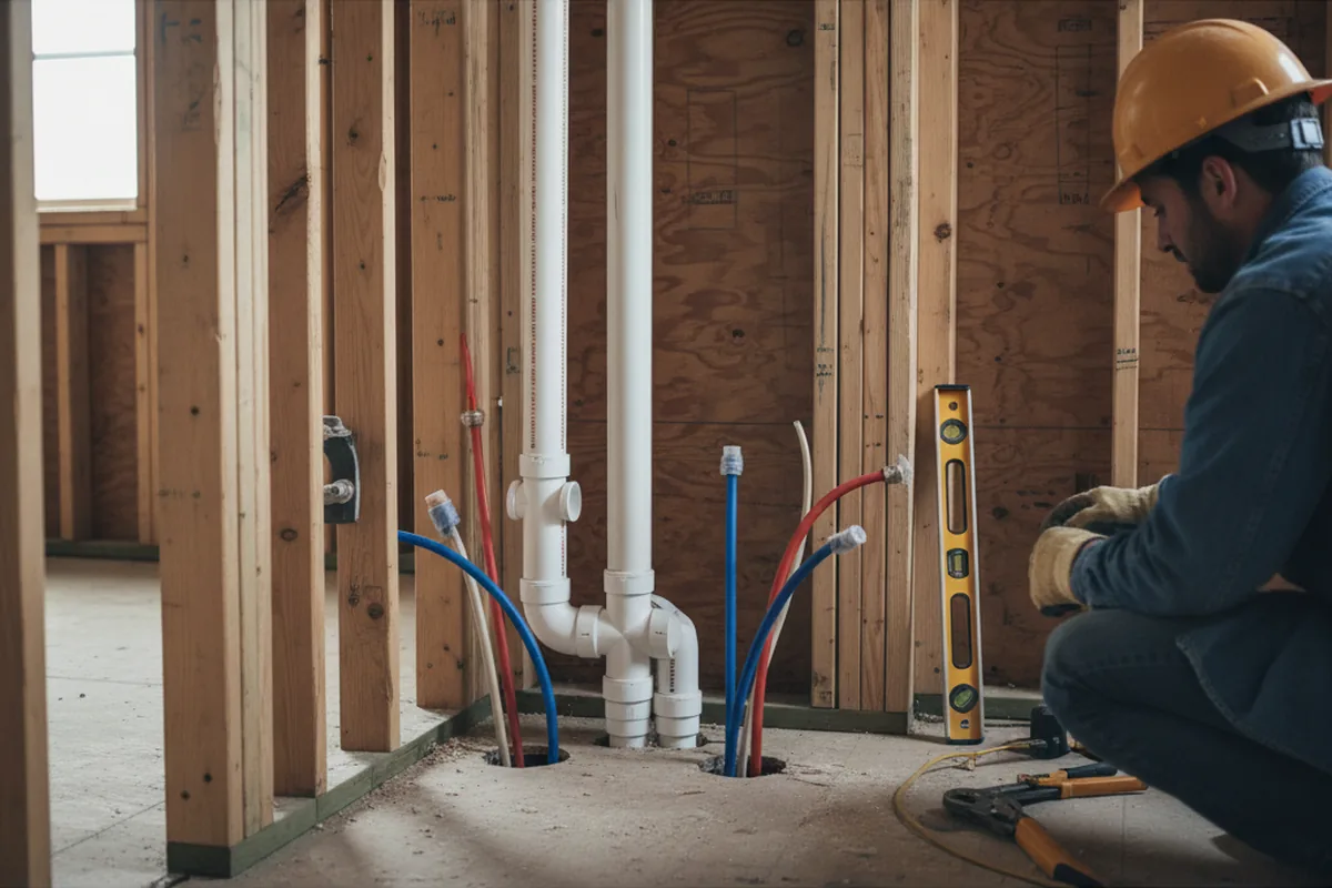 Drain and supply rough-in during Sump Pump Repair in Perris
